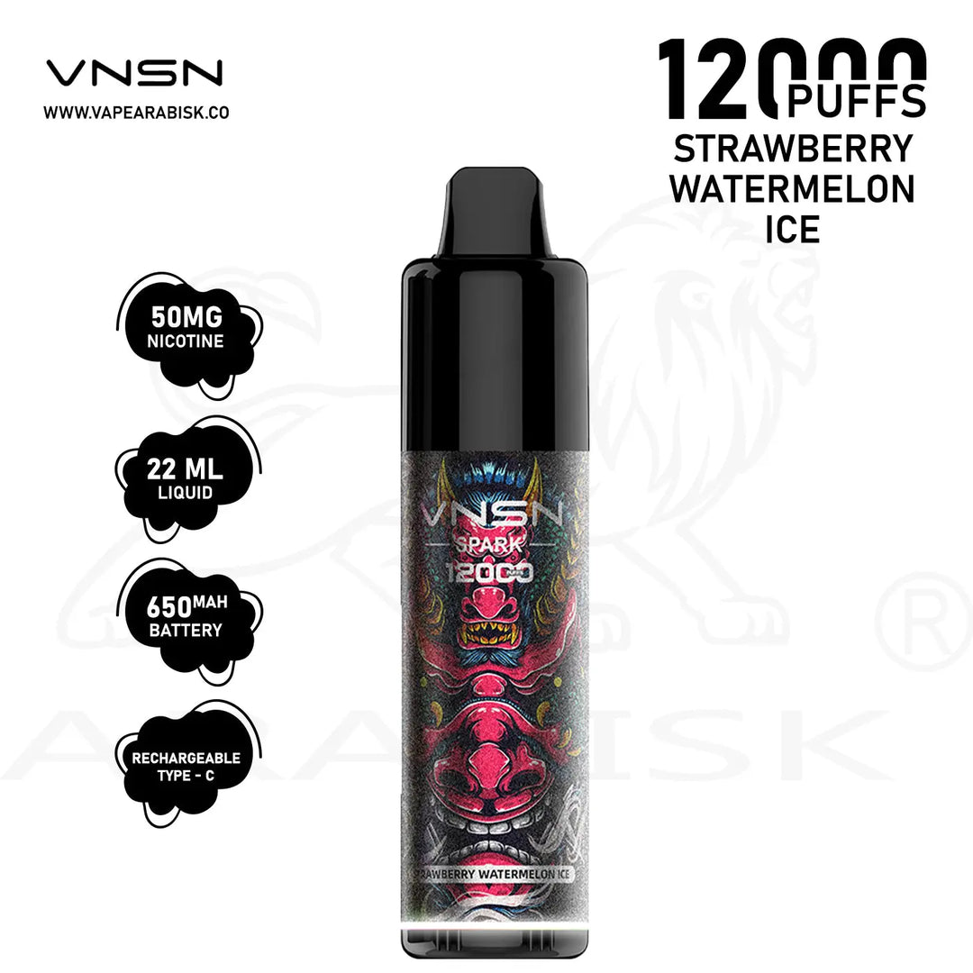 VNSN SPARK 12000 PUFFS 50MG - STRAWBERRY WATERMELON ICE VNSN