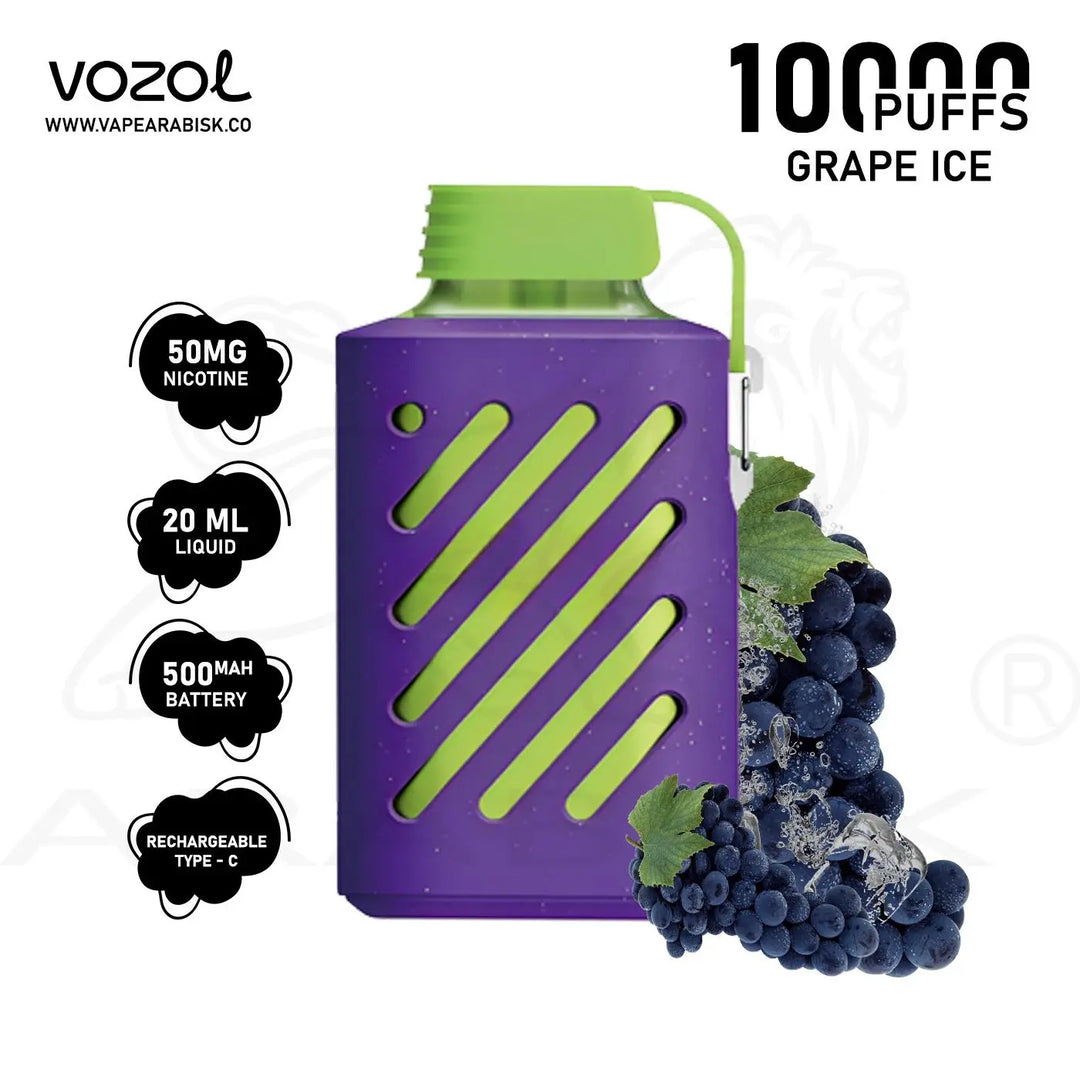 VOZOL GEAR 10000 PUFFS 50MG - GRAPE ICE 