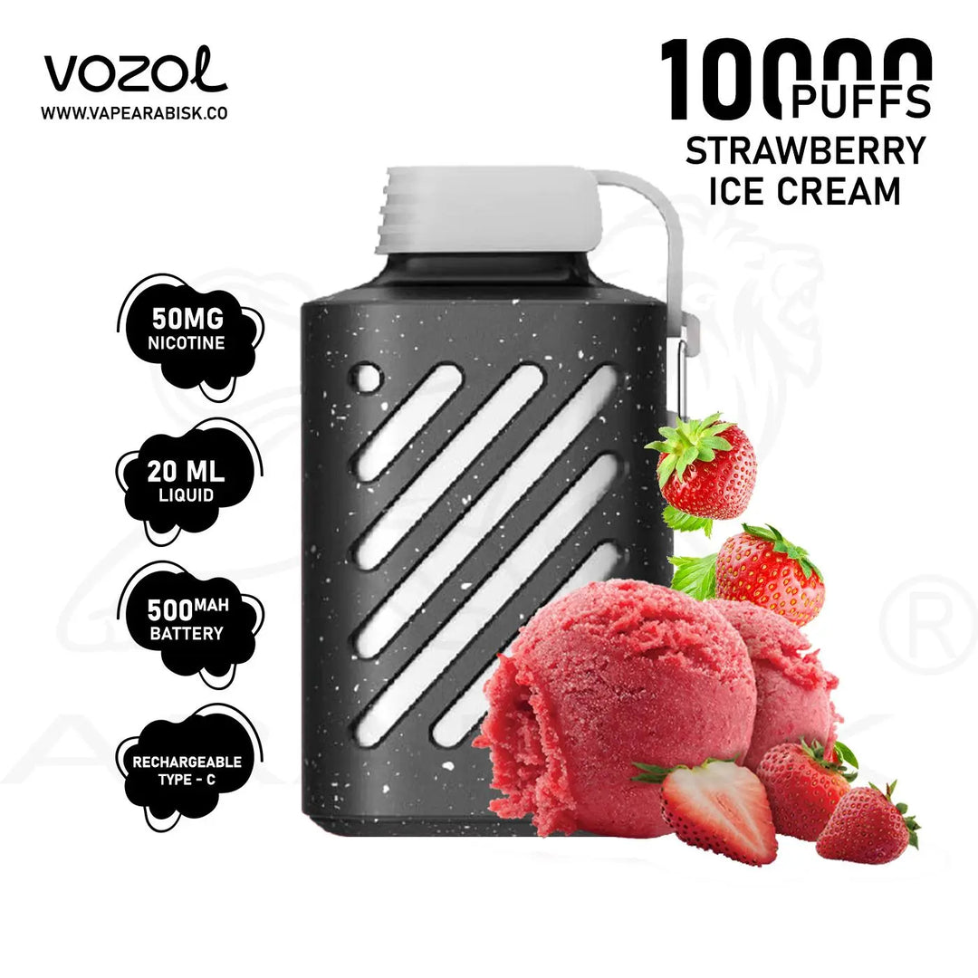 VOZOL GEAR 10000 PUFFS 50MG - STRAWBERRY ICE CREAM 