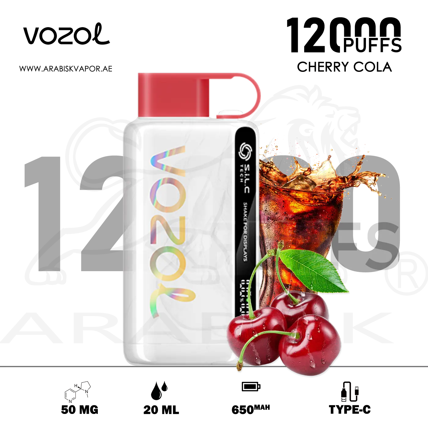 vozol star 12000 cherry cola VOZOL STAR 12000 PUFFS - CHERRY COLA
