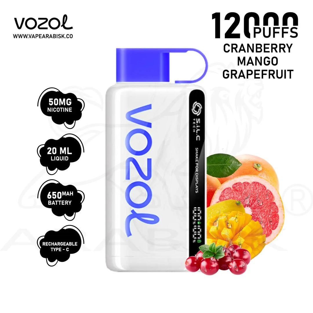 VOZOL STAR 12000 PUFFS 50MG - CRANBERRY MANGO GRAPEFRUIT 