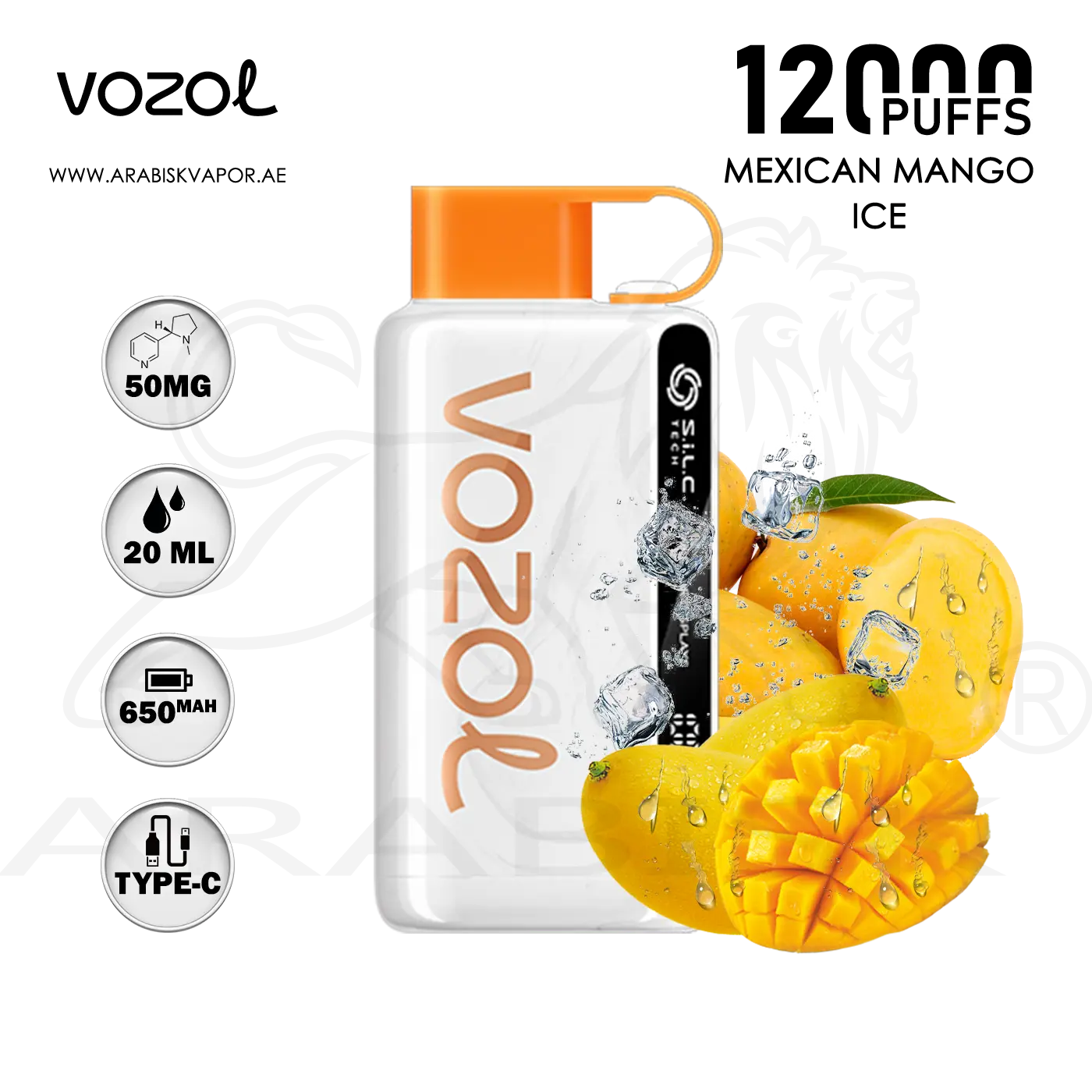elfbar elfa master akku VOZOL Star 20000 Mango Ice | Tropical Mango Vape