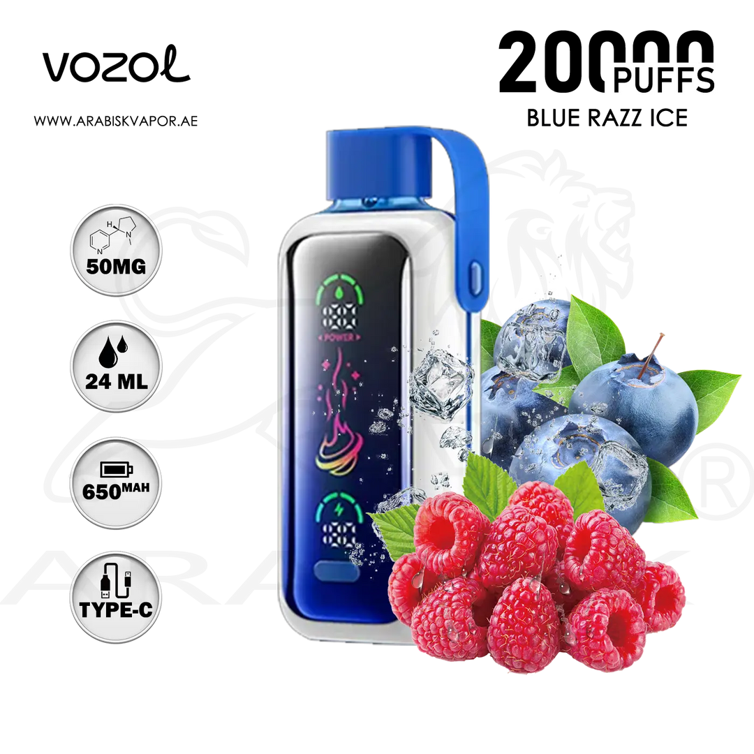 VOZOL STAR 20000 PUFFS 50MG - BLUE RAZZ ICE | DISPOSABLE DEVICES Arabisk Vape VOZOL STAR 20000 PUFFS 50MG - BLUE RAZZ ICE | DISPOSABLE DEVICES Arabisk Vape