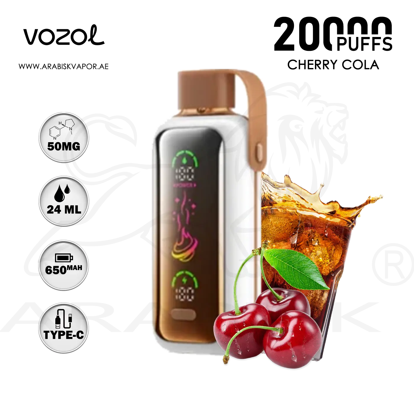 VOZOL STAR 20000 PUFFS 50MG - CHERRY COLA