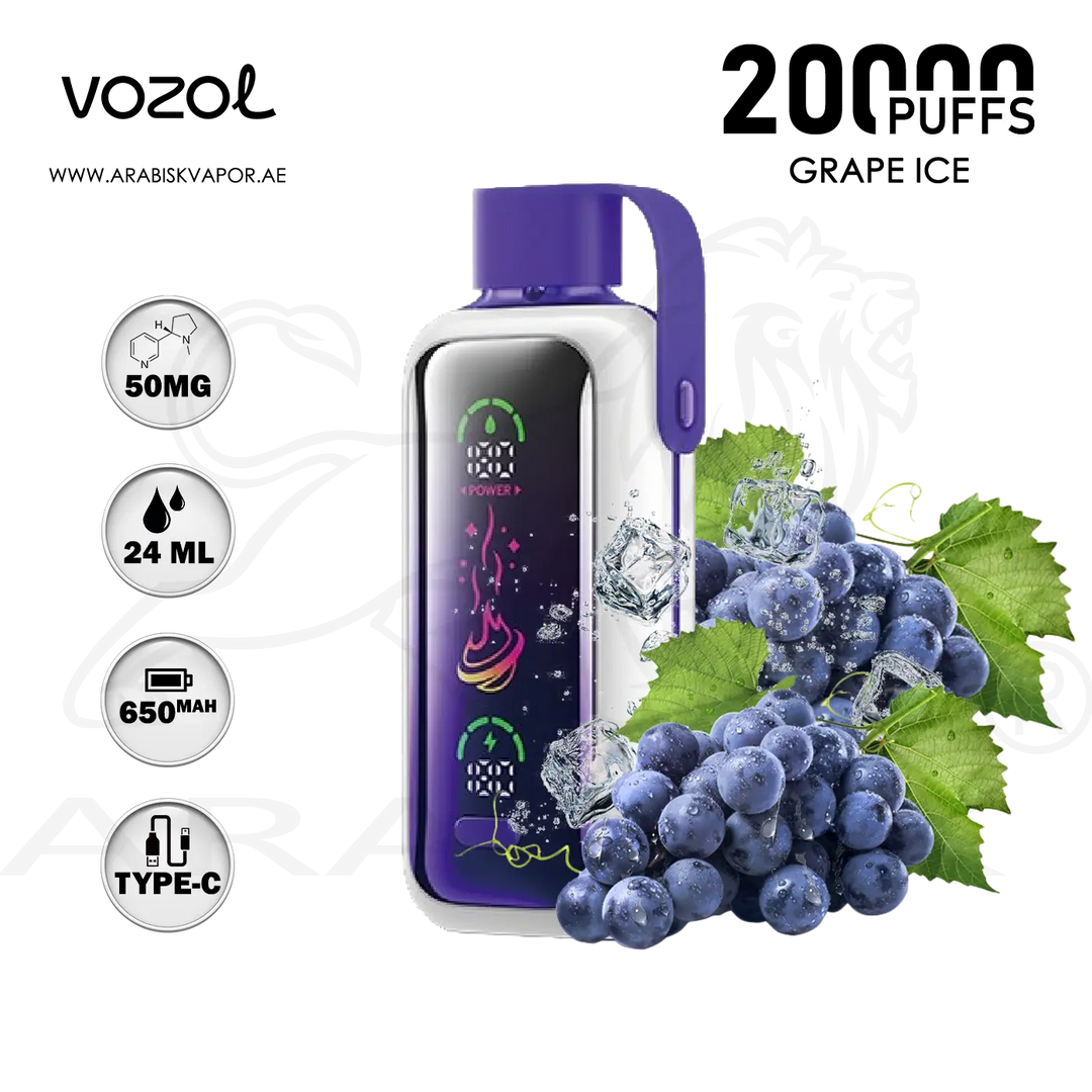 VOZOL STAR 20000 PUFFS 50MG - GRAPE ICE | DISPOSABLE DEVICES Arabisk Vape VOZOL STAR 20000 PUFFS 50MG - GRAPE ICE | DISPOSABLE DEVICES Arabisk Vape