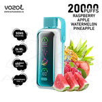 Load image into Gallery viewer, VOZOL STAR 20000 PUFFS 50MG - RASPBERRY APPLE WATERMELON PINEAPPLE 
