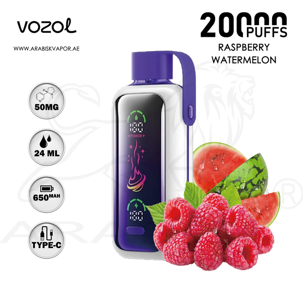 VOZOL STAR 20000 PUFFS 50MG - RASPBERRY WATERMELON Arabisk Vape VOZOL STAR 20000 PUFFS 50MG - RASPBERRY WATERMELON Arabisk Vape
