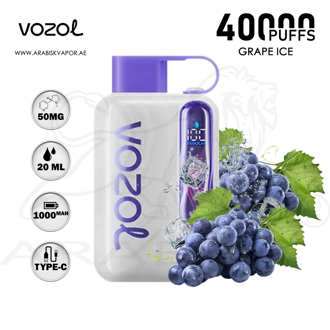VOZOL STAR 40000 PUFFS 50MG - GRAPE ICE | DISPOSABLE DEVICES Arabisk Vape VOZOL STAR 40000 PUFFS 50MG - GRAPE ICE | DISPOSABLE DEVICES Arabisk Vape