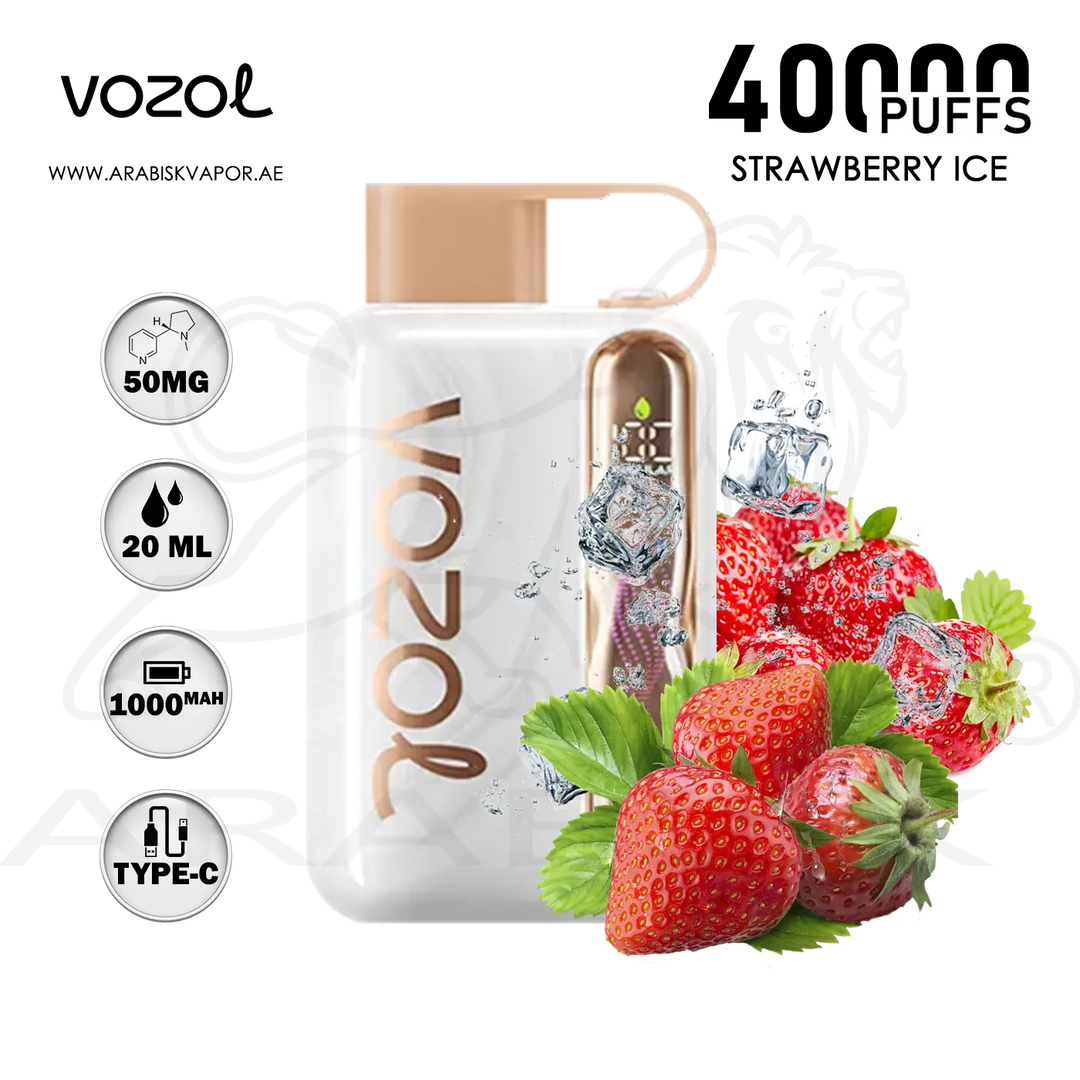 VOZOL STAR 40000 PUFFS 50MG - STRAWBERRY ICE | DISPOSABLE DEVICES Arabisk Vape VOZOL STAR 40000 PUFFS 50MG - STRAWBERRY ICE | DISPOSABLE DEVICES Arabisk Vape