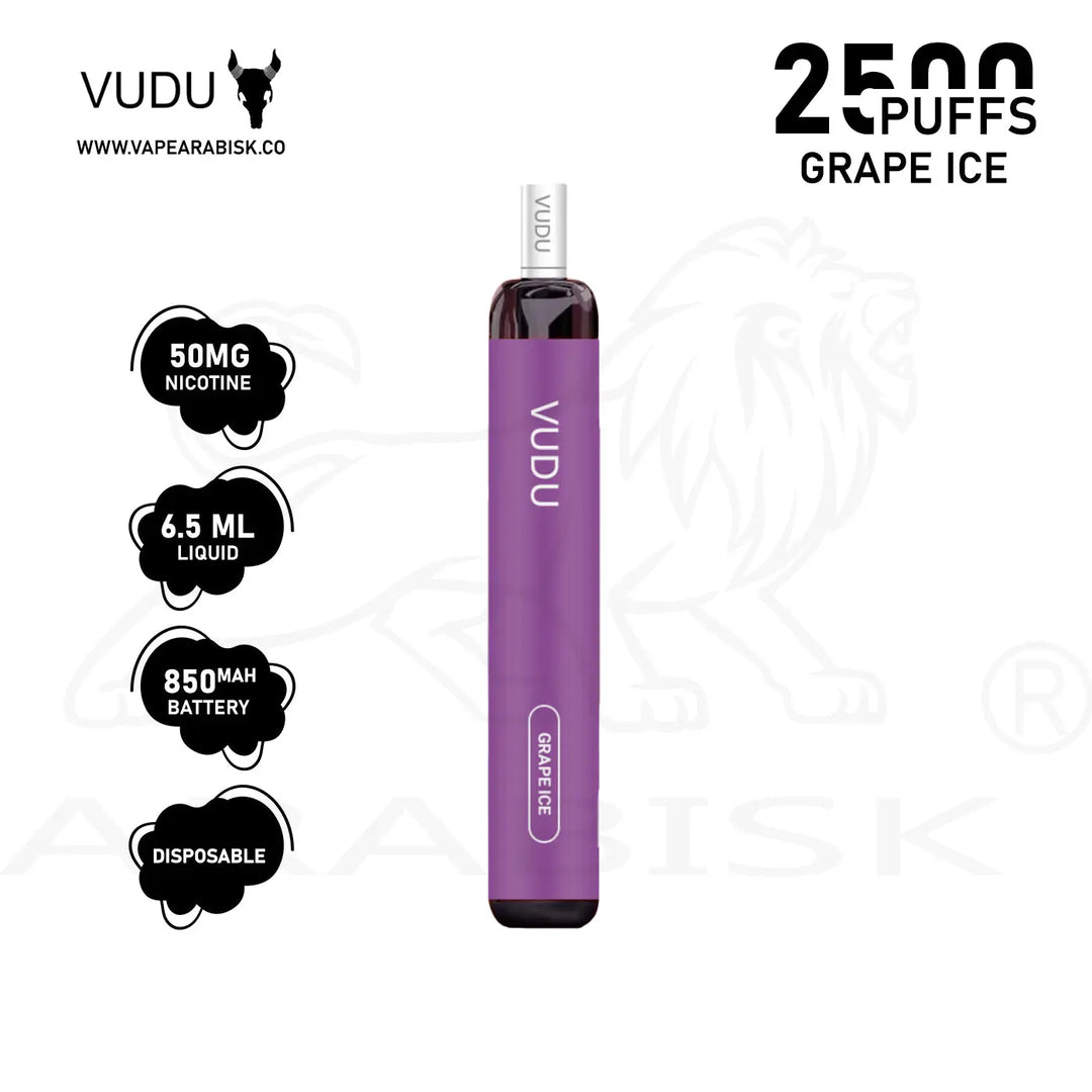 VUDU 2500 PUFFS 50MG - GRAPE ICE VUDU