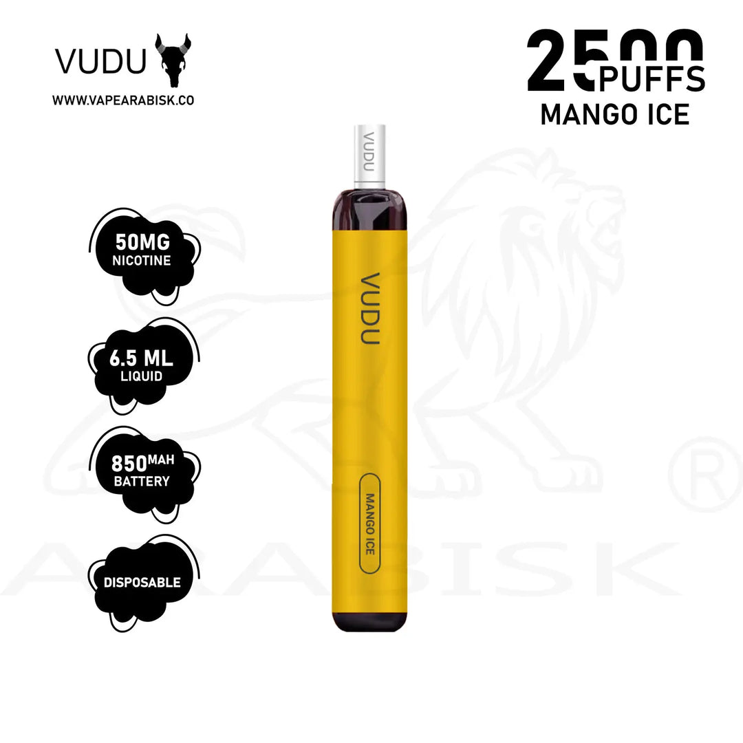 VUDU 2500 PUFFS 50MG - MANGO ICE VUDU