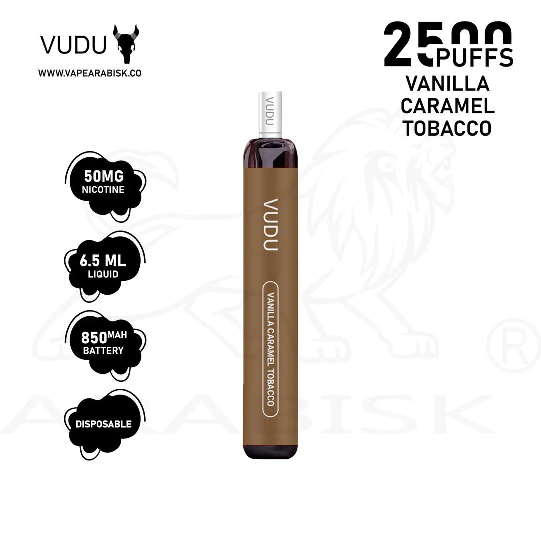 VUDU 2500 PUFFS 50MG - VANILLA CARAMEL TOBACCO VUDU