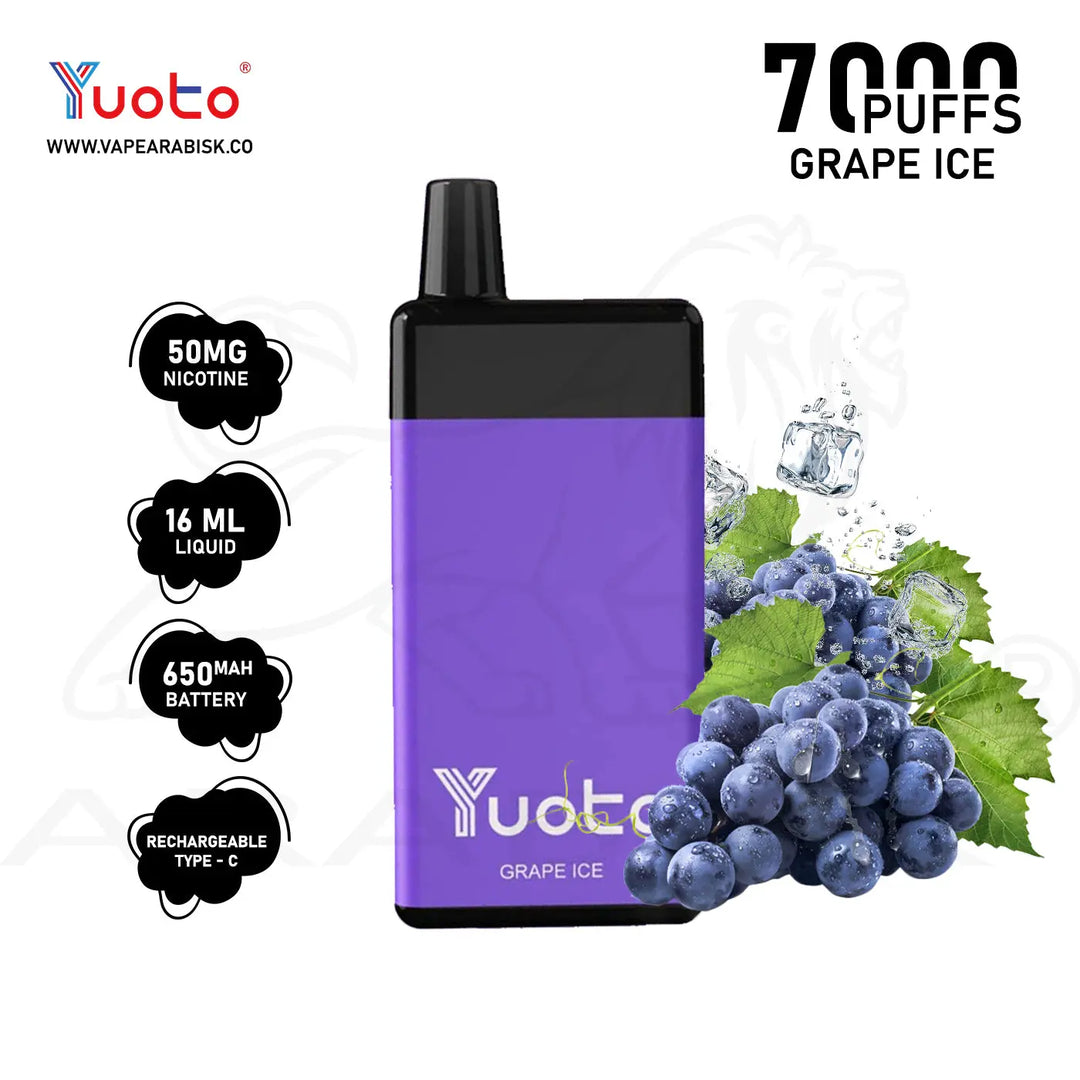 YUOTO BEYONDER 7000 PUFFS 50MG - GRAPE ICE 