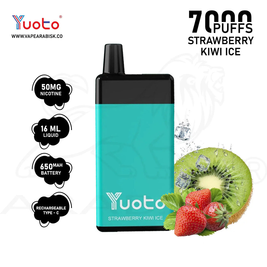 YUOTO BEYONDER 7000 PUFFS 50MG - STRAWBERRY KIWI ICE 