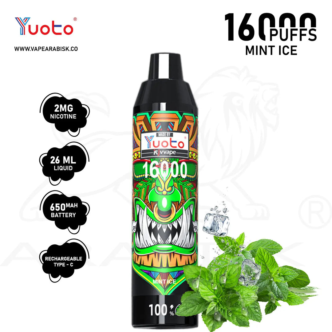 YUOTO KJV DEVIL 16000 PUFFS 2MG - MINT ICE 