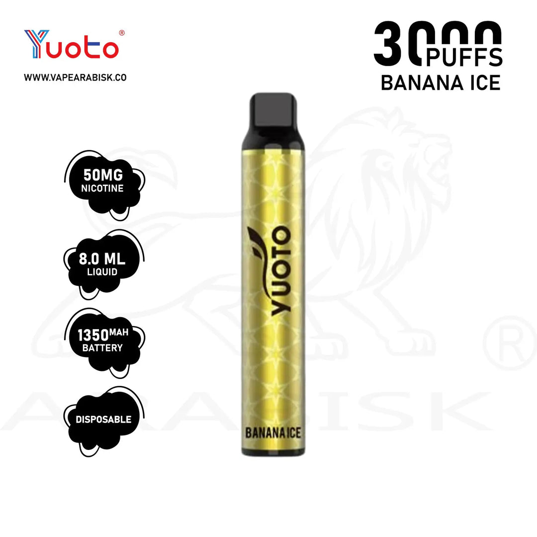 YUOTO LUSCIOUS 3000 PUFFS 50MG - BANANA ICE 