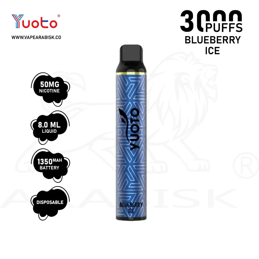 YUOTO LUSCIOUS 3000 PUFFS 50MG - BLUEBERRY ICE 