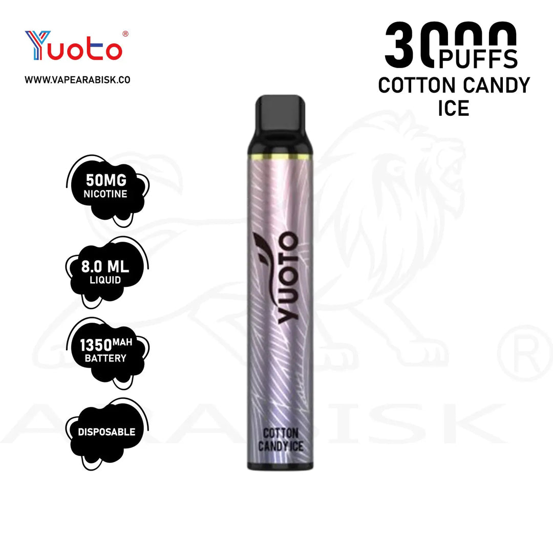 YUOTO LUSCIOUS 3000 PUFFS 50MG - COTTON CANDY ICE 