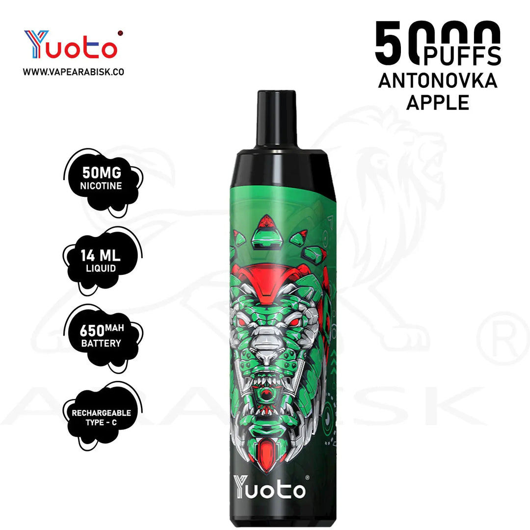 YUOTO THANOS 5000 PUFFS 50MG - ANTONOVKA APPLE YUOTO