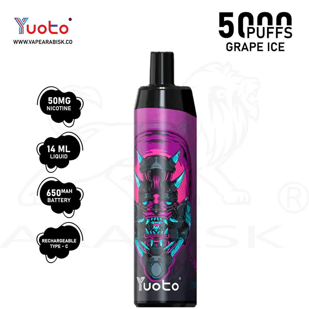 YUOTO THANOS 5000 PUFFS 50MG - GRAPE ICE YUOTO