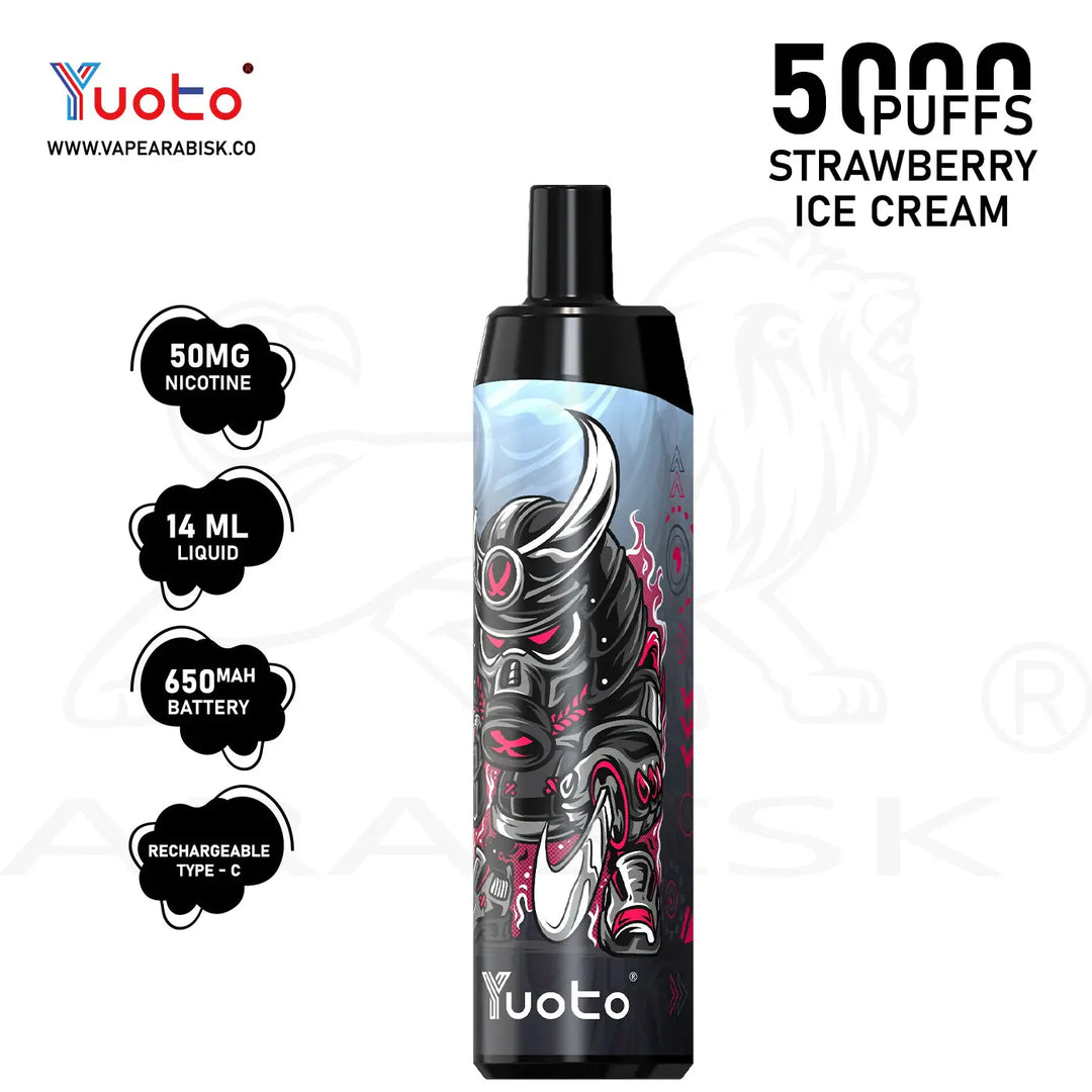 YUOTO THANOS 5000 PUFFS 50MG - STRAWBERRY ICE CREAM YUOTO