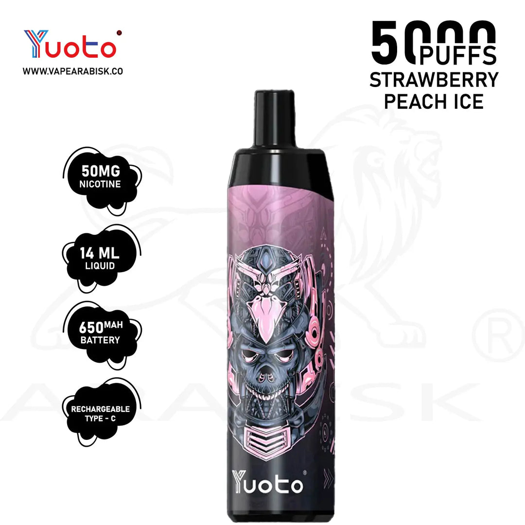 YUOTO THANOS 5000 PUFFS 50MG - STRAWBERRY PEACH ICE YUOTO