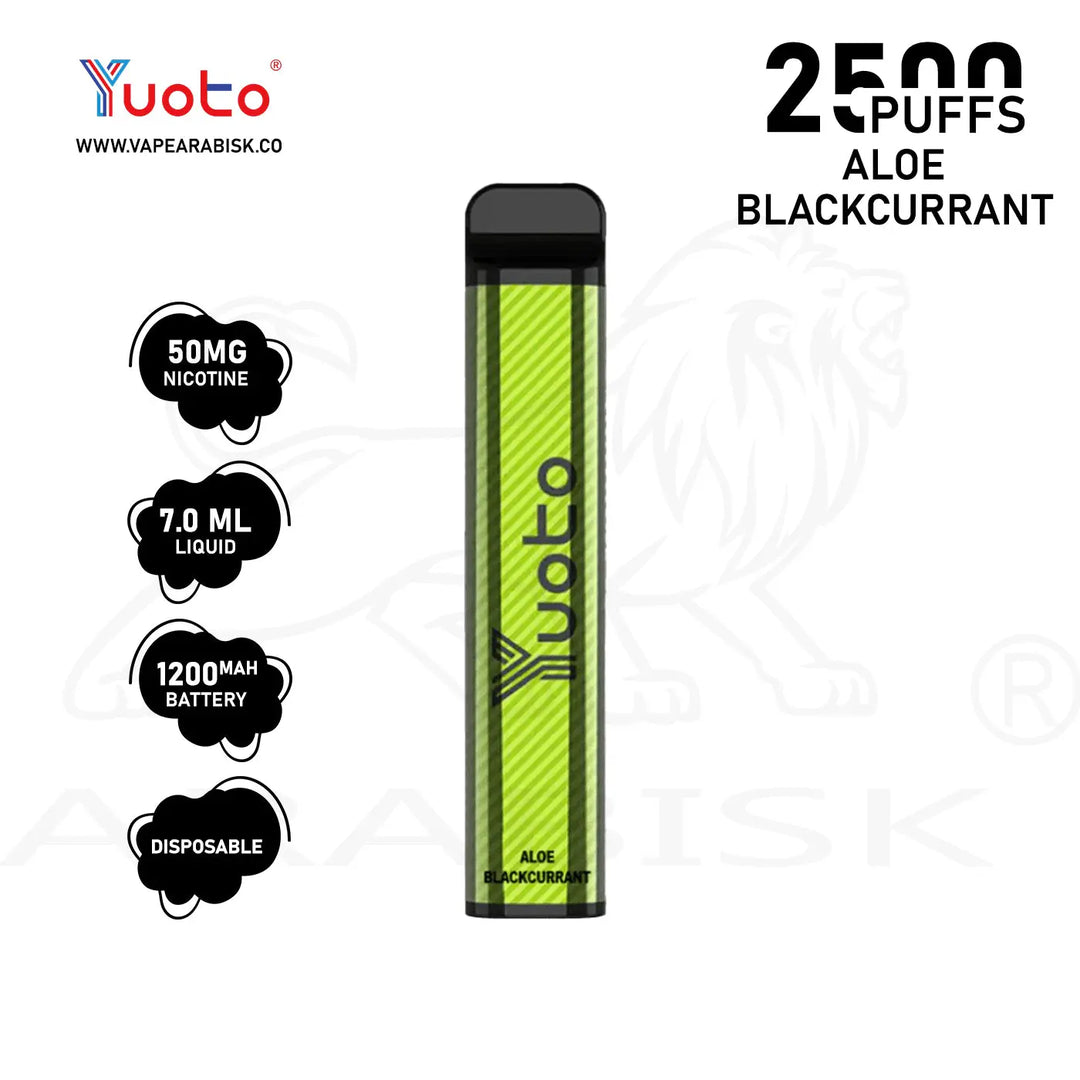 YUOTO XXL 2500 PUFFS 50MG - ALOE BLACKCURRANT Yuoto