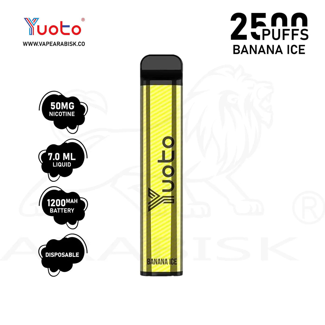 YUOTO XXL 2500 PUFFS 50MG - BANANA ICE Yuoto