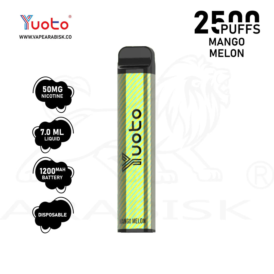 YUOTO XXL 2500 PUFFS 50MG - MANGO MELON Yuoto