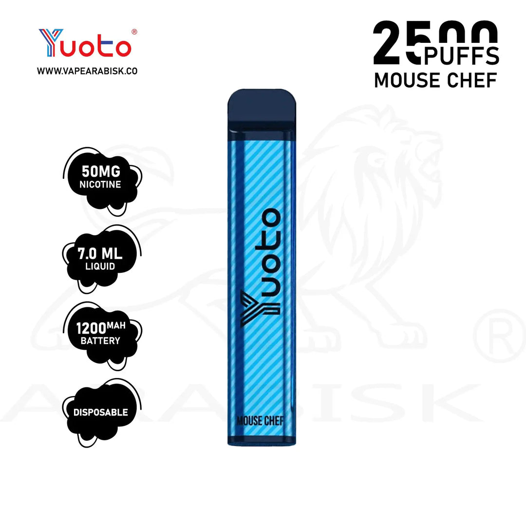 YUOTO XXL 2500 PUFFS 50MG - MOUSE CHEF Yuoto