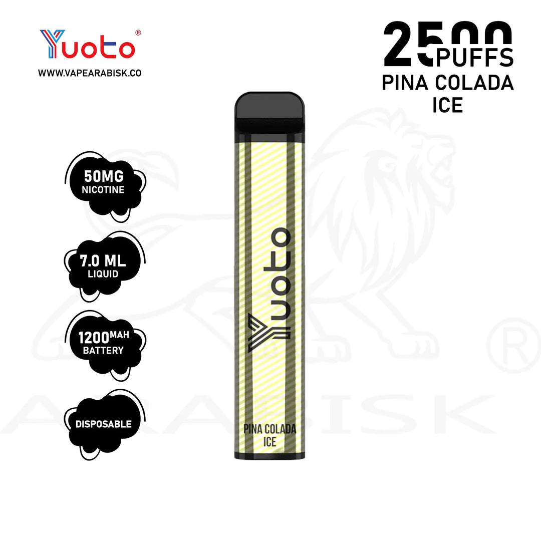 YUOTO XXL 2500 PUFFS 50MG - PINA COLADA ICE Yuoto