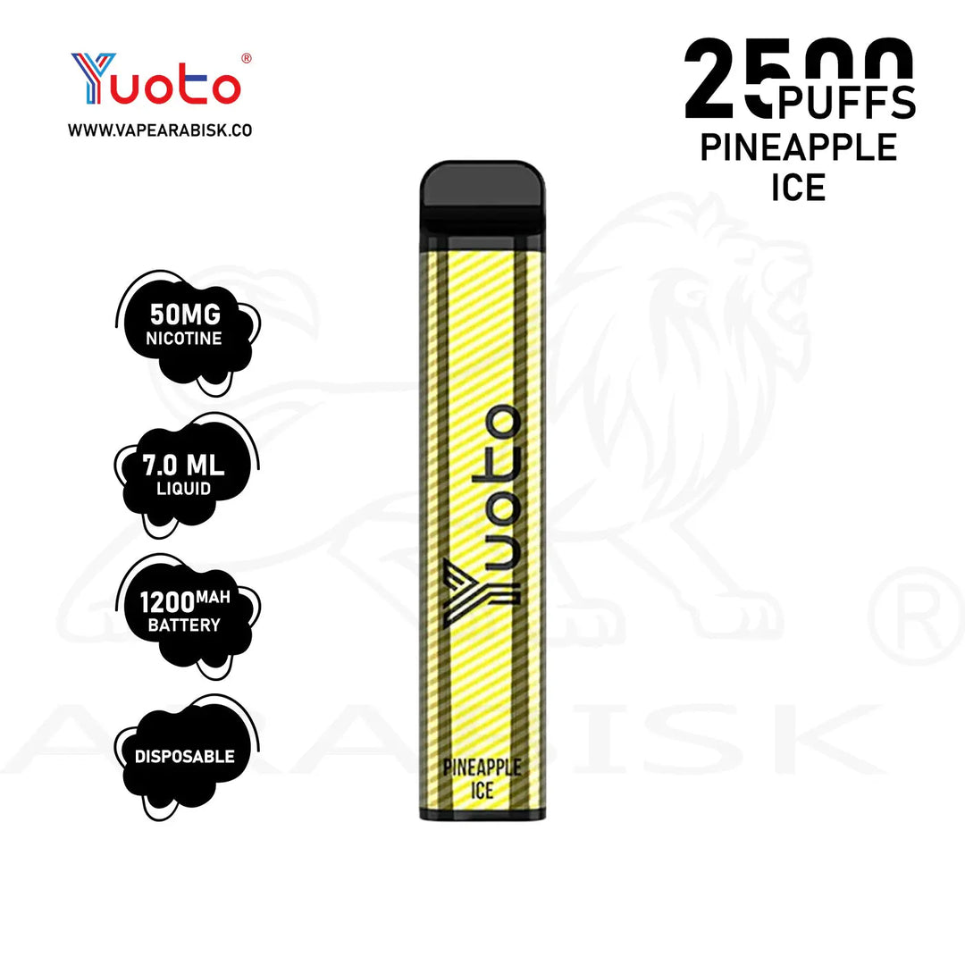 YUOTO XXL 2500 PUFFS 50MG - PINEAPPLE ICE Yuoto