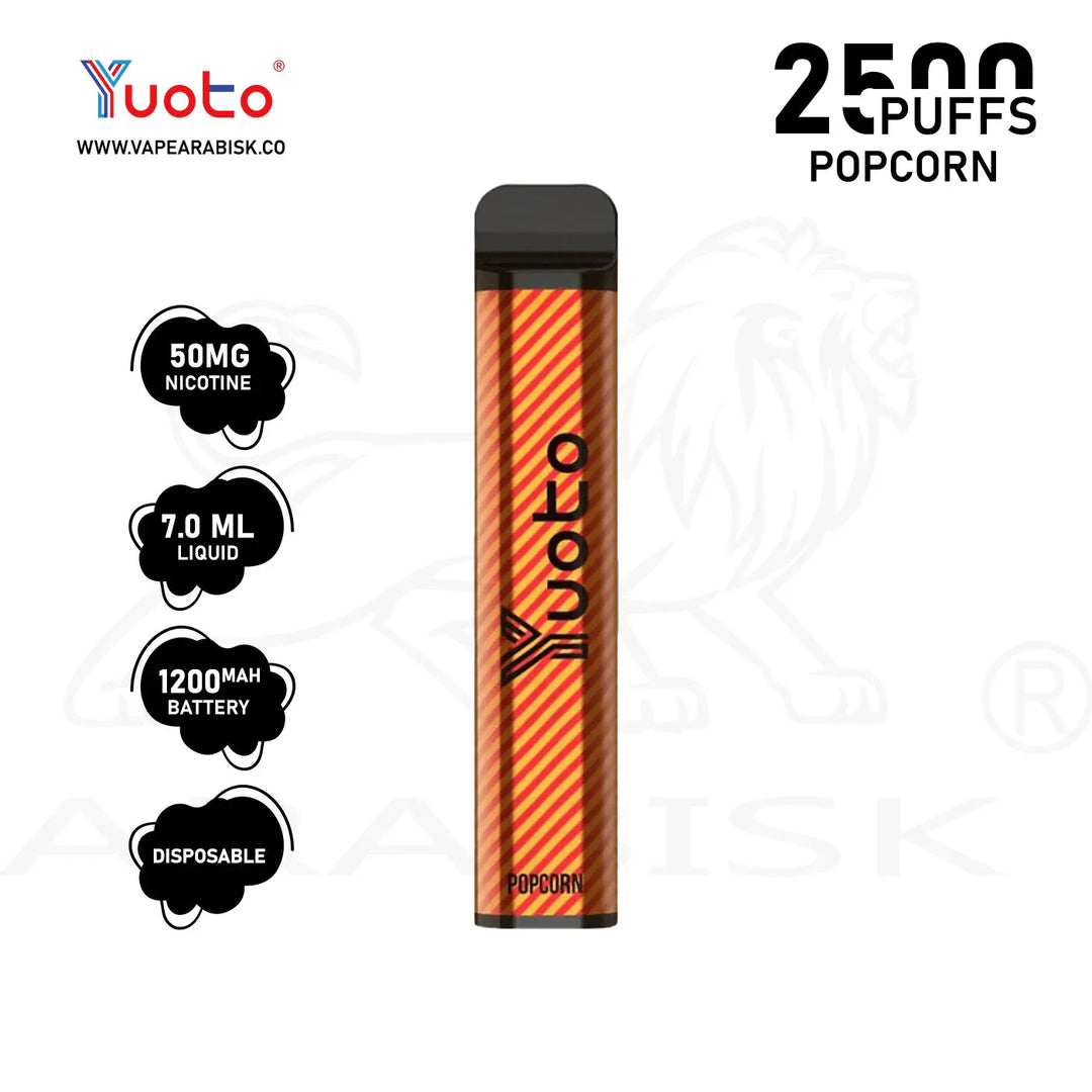 YUOTO XXL 2500 PUFFS 50MG - POPCORN Yuoto