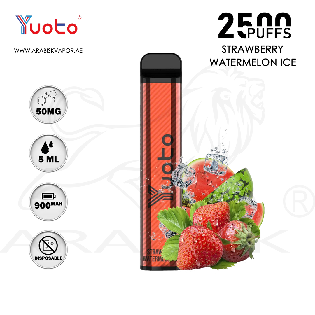 YUOTO - XXL Strawberry Watermelon Ice 2500 Puffs 50mg Arabisk Vape YUOTO - XXL Strawberry Watermelon Ice 2500 Puffs 50mg Arabisk Vape