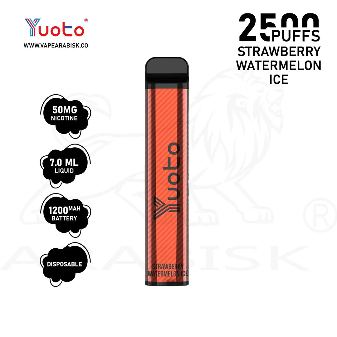 YUOTO XXL 2500 PUFFS 50MG - STRAWBERRY WATERMELON ICE Yuoto