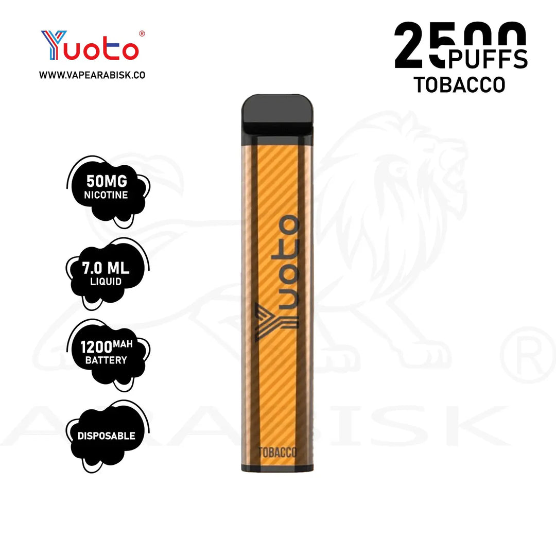 YUOTO XXL 2500 PUFFS 50MG - TOBACCO Yuoto