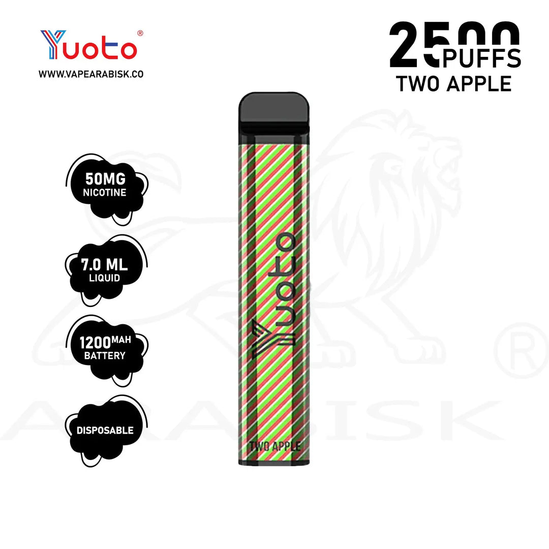 YUOTO XXL 2500 PUFFS 50MG - TWO APPLE Yuoto