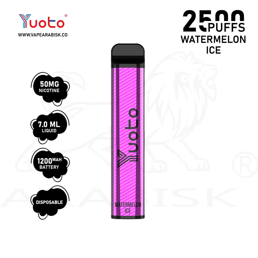 YUOTO XXL 2500 PUFFS 50MG - WATERMELON ICE Yuoto